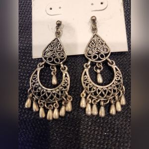Attitudes Antique Silver Chandelier Dangle Earrings